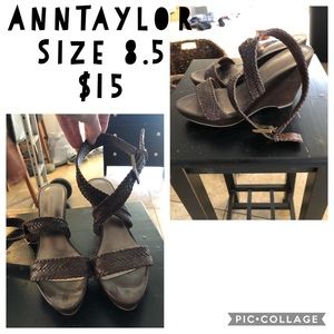 Brown platform sandals by Ann Taylor